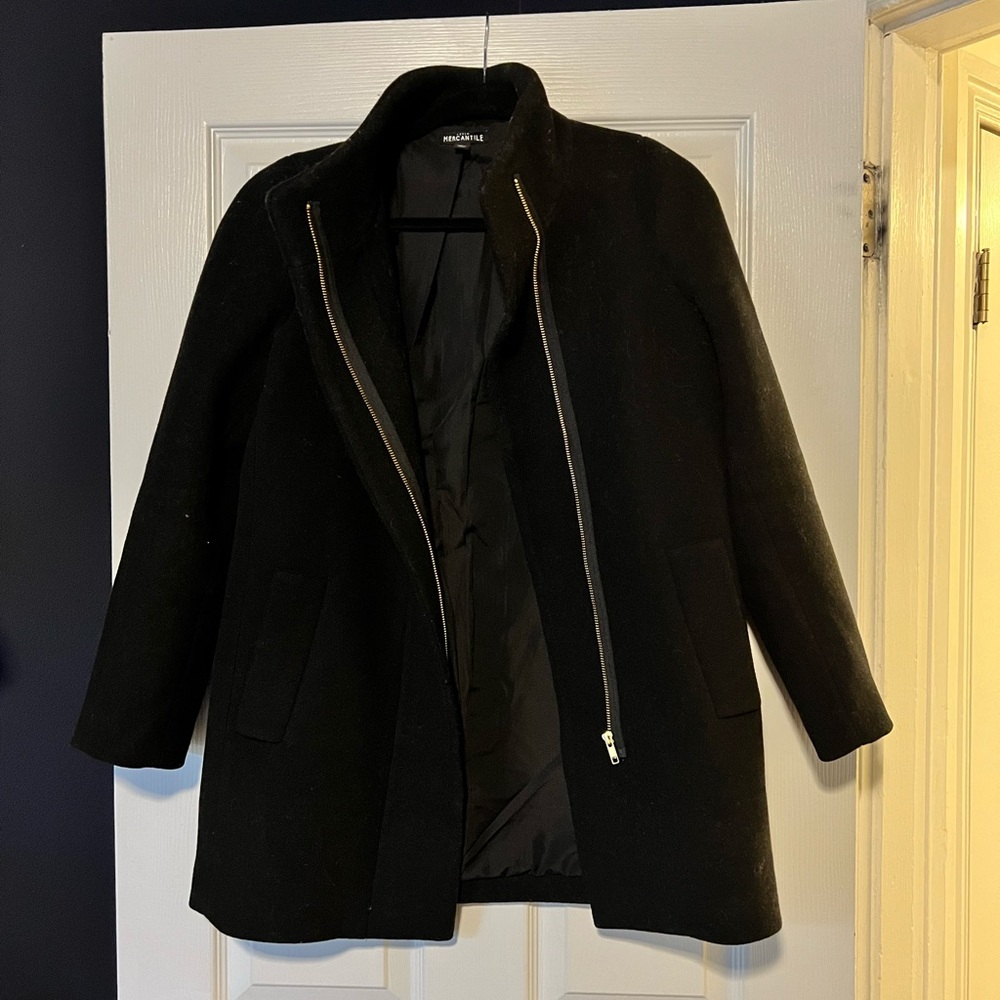 J. Crew Black Cocoon Coat